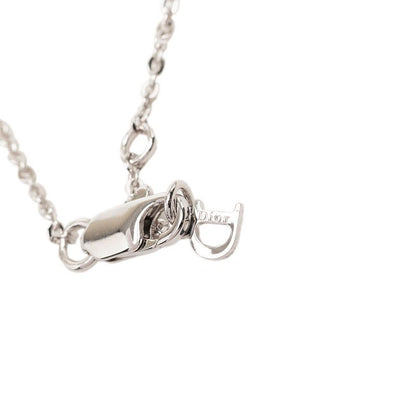 Dior Button Motif Chain Bracelet Silver Metal — view 5
