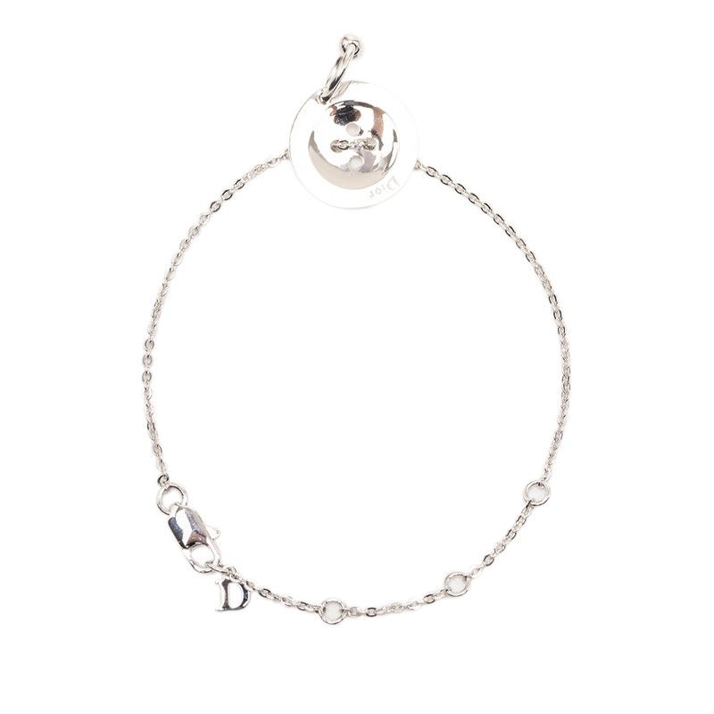 Dior Button Motif Chain Bracelet Silver Metal — view 3
