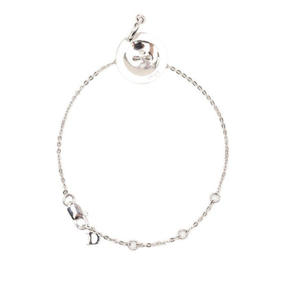 Dior Button Motif Chain Bracelet Silver Metal — view 3