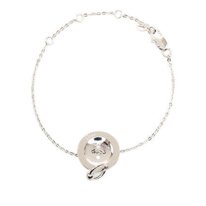 Dior Button Motif Chain Bracelet Silver Metal — view 2
