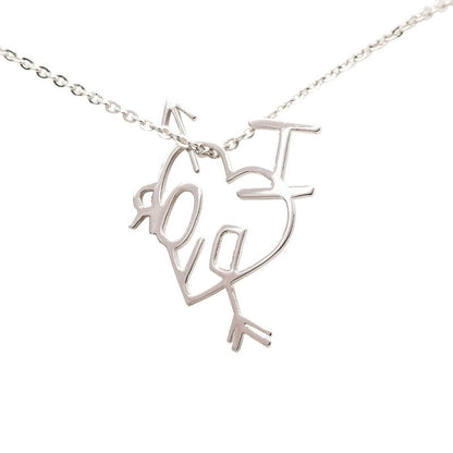 Dior I Love Heart Arrow Chain Pendant Silver Metal — view 3
