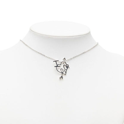 Dior I Love Heart Arrow Chain Pendant Silver Metal — view 6