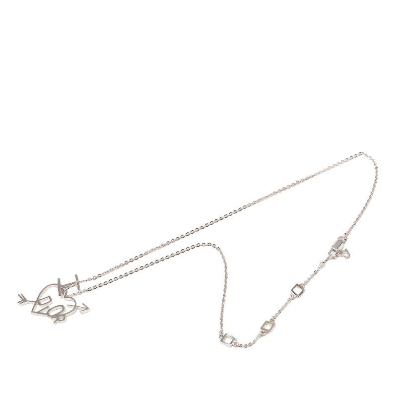 Dior I Love Heart Arrow Chain Pendant Silver Metal — view 2