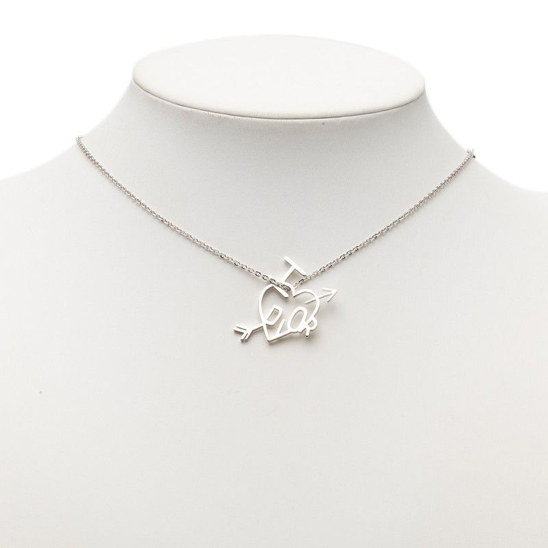 Dior I Love Heart Arrow Chain Pendant Silver Metal — view 6