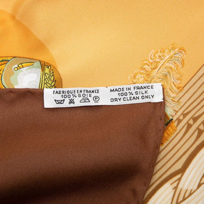 Hermes Carre 90 Couvee D'hermes Egg Scarf Large Brown Beige Silk — view 9