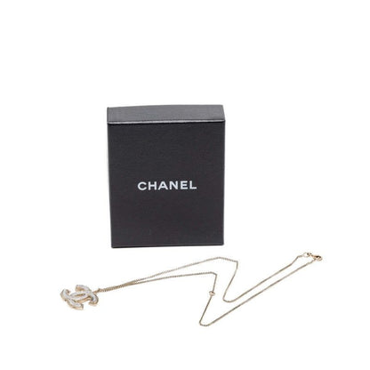 Chanel CC Logo Necklace Gold Silver Plated — view 6
