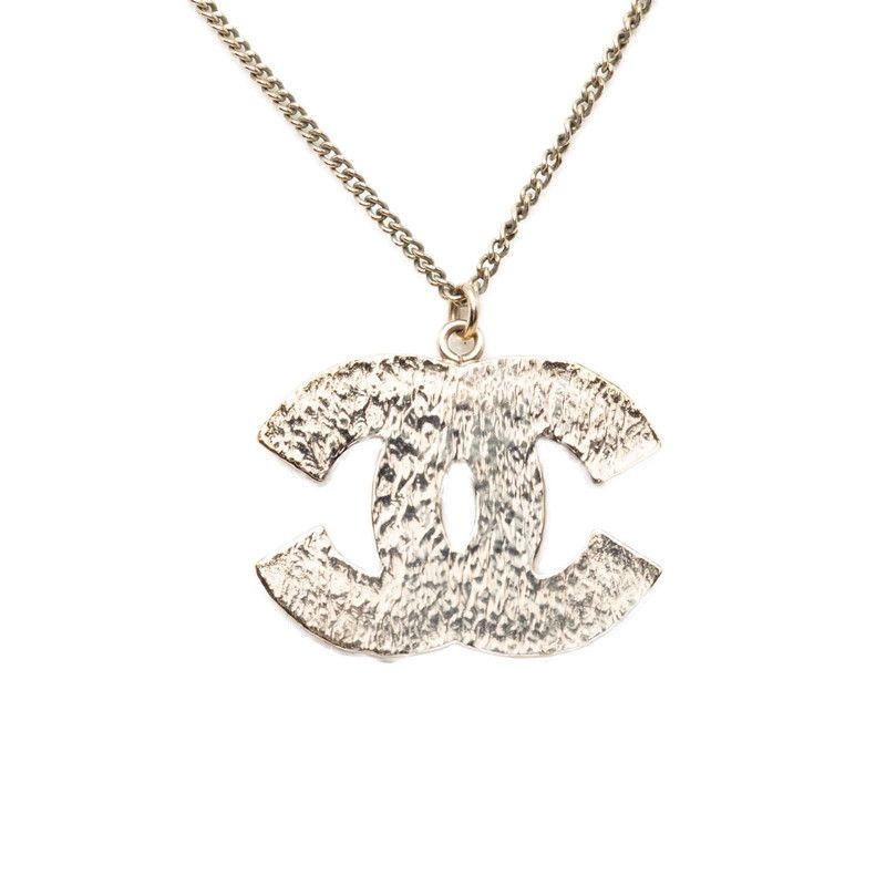 Chanel CC Logo Necklace Gold Silver Plated — view 2
