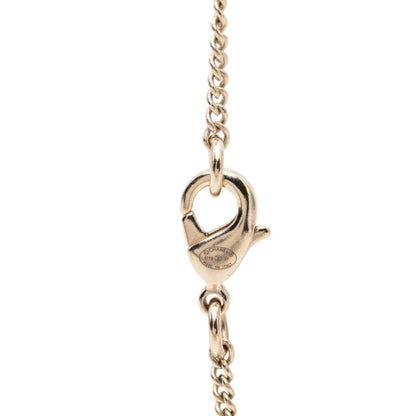 Chanel CC Logo Round Necklace Gold Plated Rhinestone — view 4