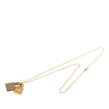 Hermes O'Kelly PM Pendant Gold Etoupe Gray Plated Swift — view 3
