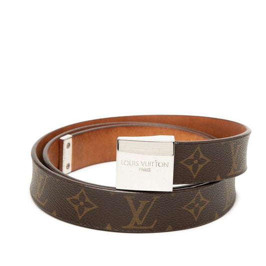 Louis Vuitton Monogram Ceinture Carre Belt Brown Leather