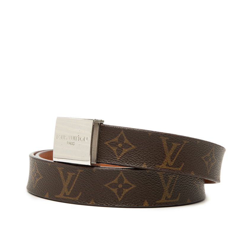 Louis Vuitton Monogram Ceinture Carre Belt Brown Leather — view 2