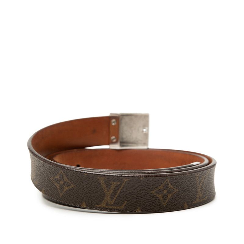 Louis Vuitton Monogram Ceinture Carre Belt Brown Leather — view 3