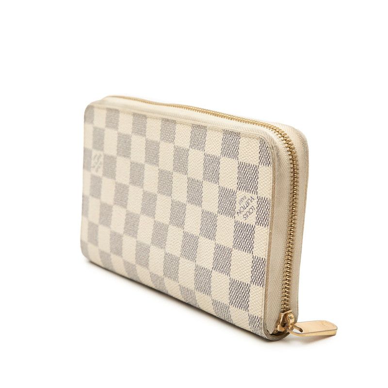 Louis Vuitton Damier Azur Zippy Organizer Wallet White Leather — view 2