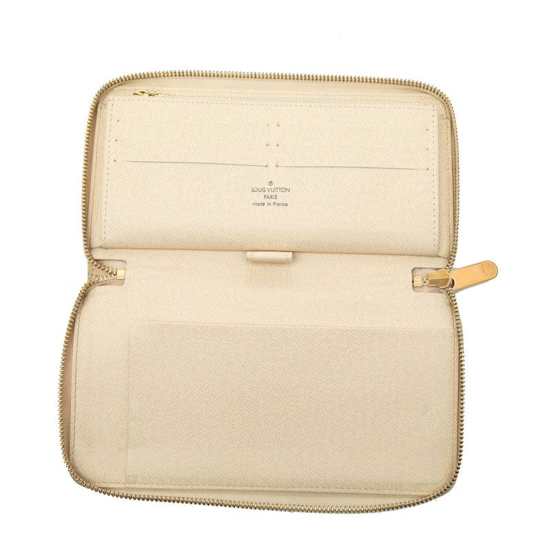 Louis Vuitton Damier Azur Zippy Organizer Wallet White Leather — view 4