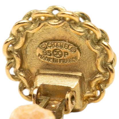 Chanel CC Logo Vintage Earrings Gold Plated — view 3