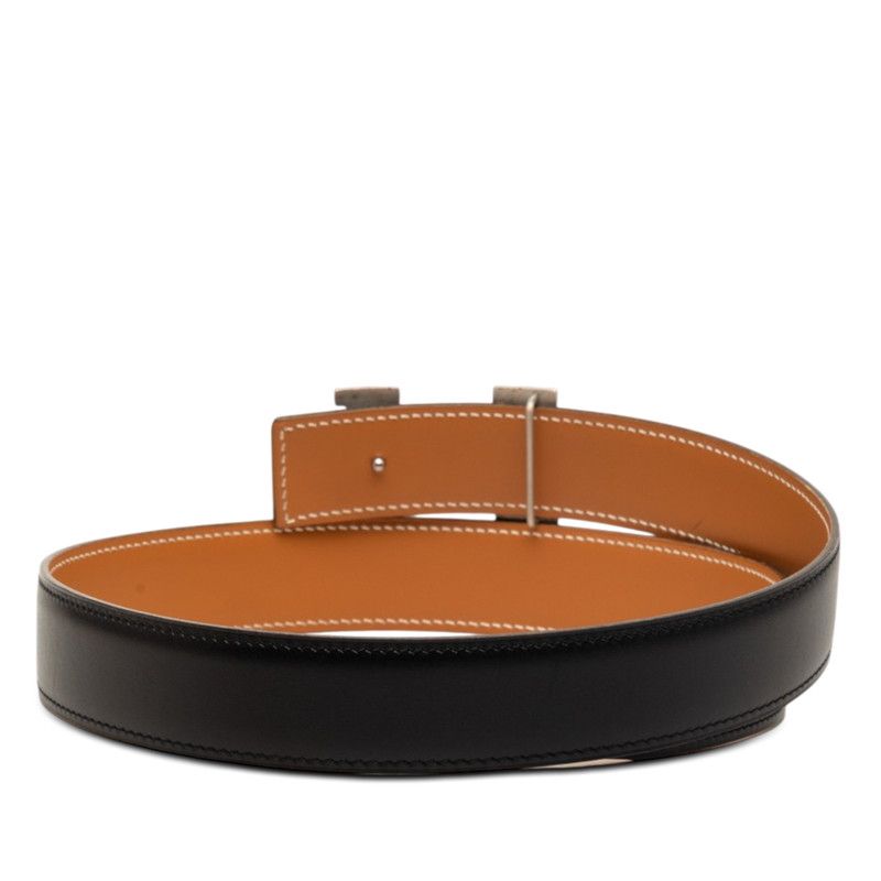 Hermes Constance Logo Buckle Belt Black Brown Leather — view 3