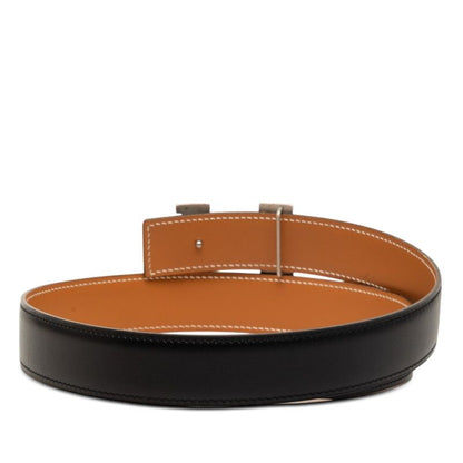 Hermes Constance Logo Buckle Belt Black Brown Leather — view 3