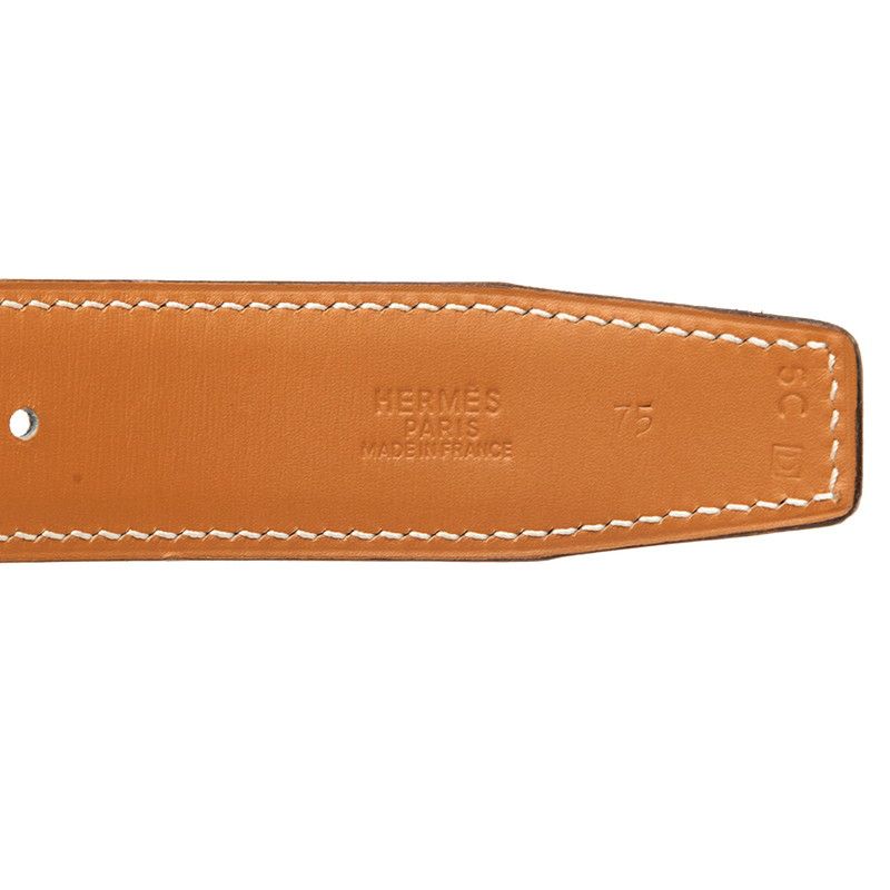 Hermes Constance Logo Buckle Belt Black Brown Leather — view 5