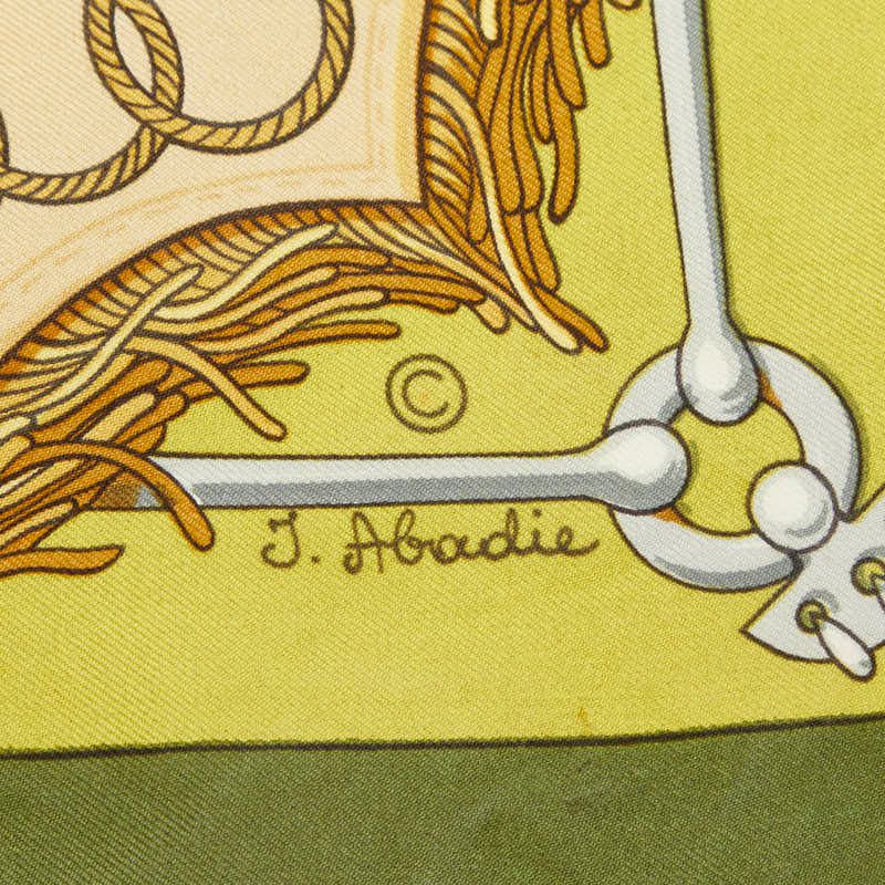Hermes Carre 90 Cliquetis Scarf Large Green Silk — view 2