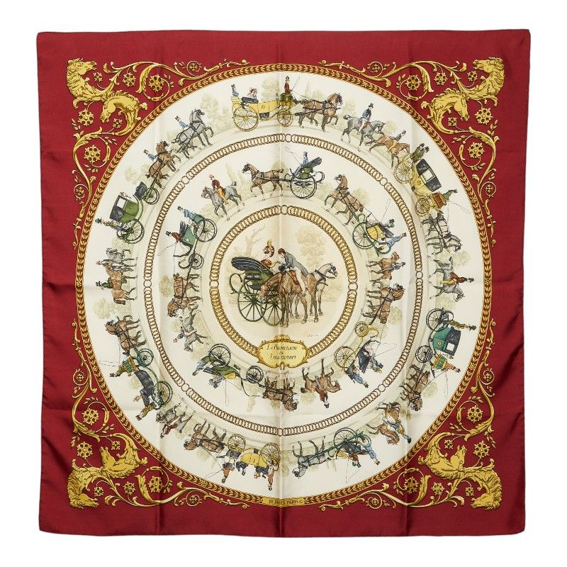 Hermes Carre 90 la Promenade de Longchamps Walk to Long Chien Scarf