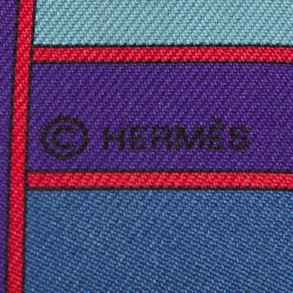 Hermes Twilly Camails Camaille Scarf Blue Silk — view 6