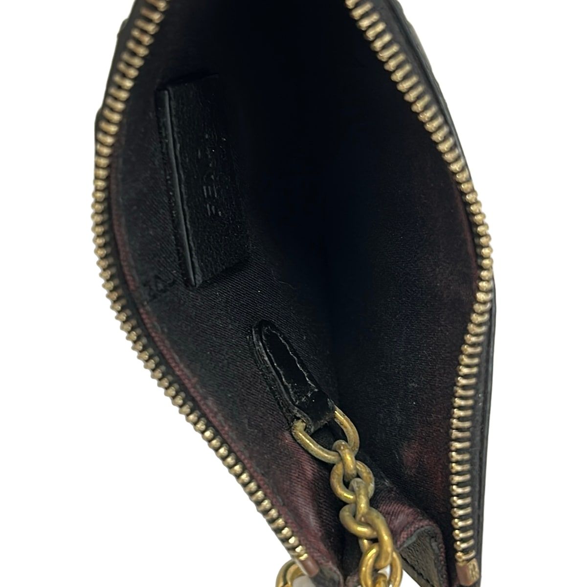 Fendi Coin Case Zucca Pattern Dark Brown Black Fragment with Ring Embossed — view 3
