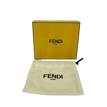 Fendi Coin Case Zucca Pattern Dark Brown Black Fragment with Ring Embossed — view 6