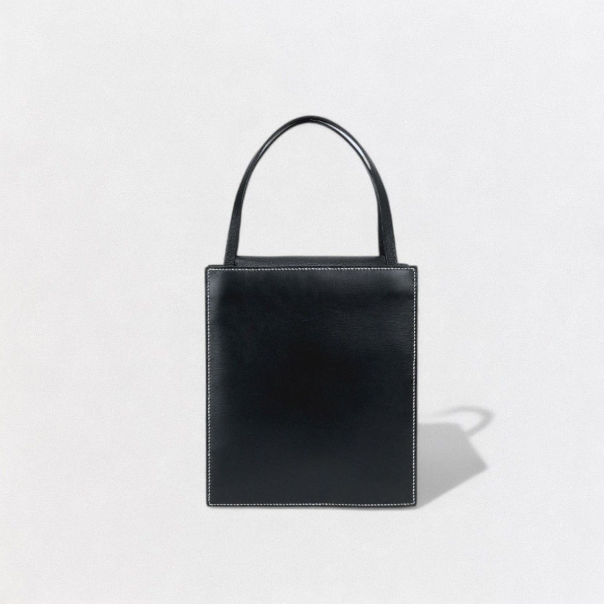 Hermes Lucie PM Tote Box Calf Chevre Noir Black Handbag Misor — view 3