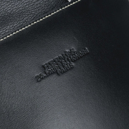 Hermes Lucie PM Tote Box Calf Chevre Noir Black Handbag Misor — view 7