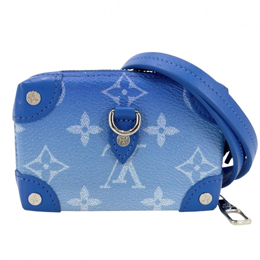 Louis Vuitton Coin Case Monogram Clouds Soft Trunk Necklace Wallet Purse Blue — view 2