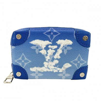 Louis Vuitton Coin Case Monogram Clouds Soft Trunk Necklace Wallet Purse Blue