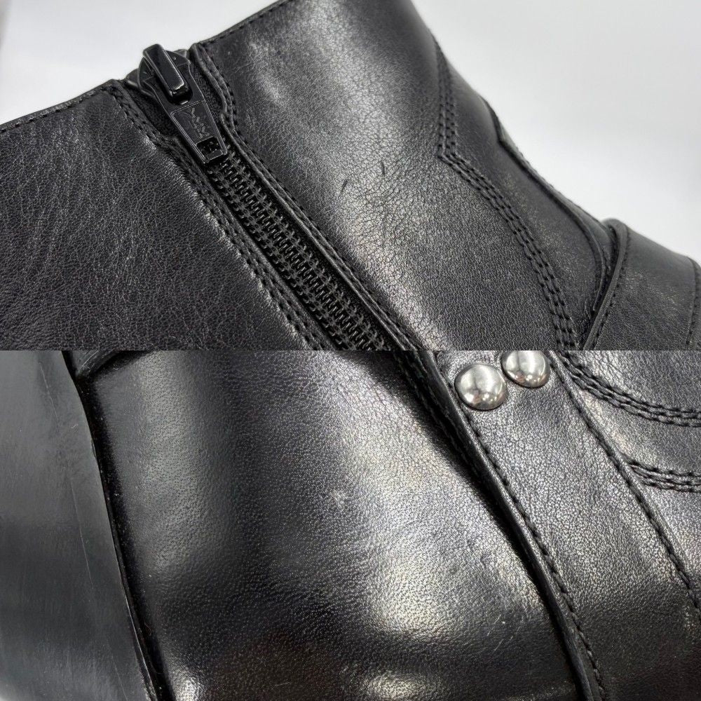 Celine Boots Moon Short Shoes 39 Leather Black Silver — view 8