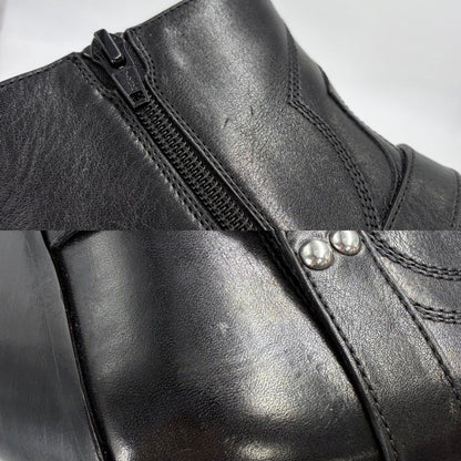 Celine Boots Moon Short Shoes 39 Leather Black Silver — view 8