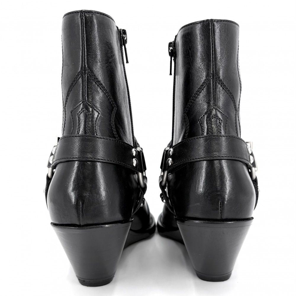 Celine Boots Moon Short Shoes 39 Leather Black Silver — view 4