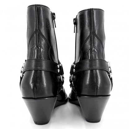 Celine Boots Moon Short Shoes 39 Leather Black Silver — view 4
