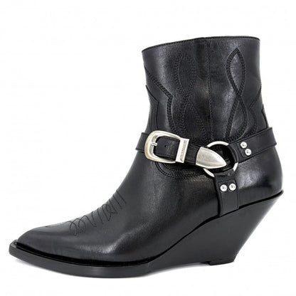 Celine Boots Moon Short Shoes 39 Leather Black Silver — view 3