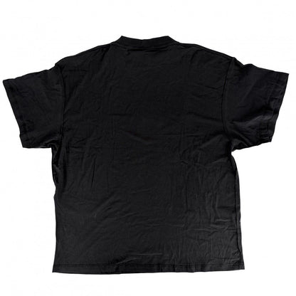 Balenciaga Short Sleeve T-Shirt Logo Print Crew Neck Top Inside Out L Black — view 2