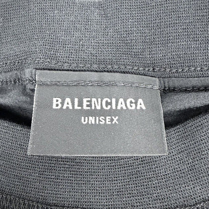 Balenciaga Short Sleeve T-Shirt Logo Print Crew Neck Top Inside Out L Black — view 5