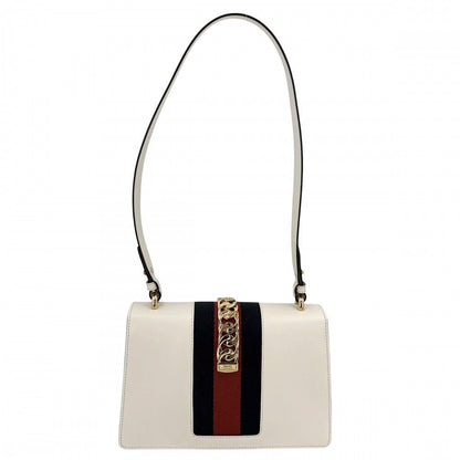 Gucci Shoulder Bag Sherry Line Sylvie Leather White Gold — view 2
