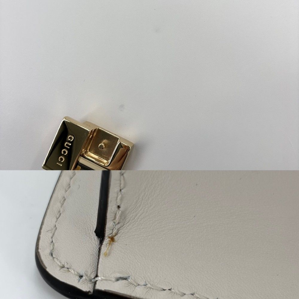 Gucci Shoulder Bag Sherry Line Sylvie Leather White Gold — view 8