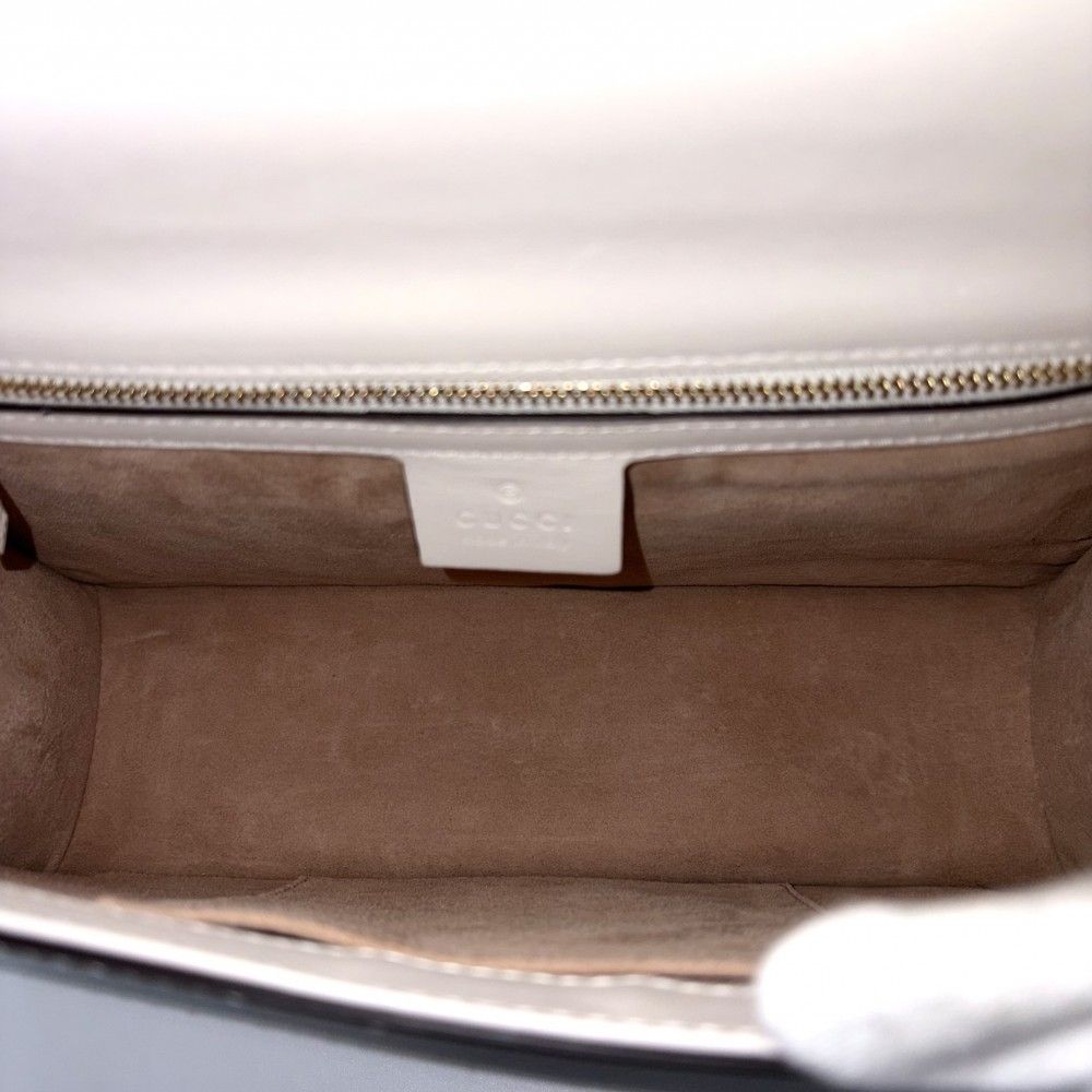Gucci Shoulder Bag Sherry Line Sylvie Leather White Gold — view 4