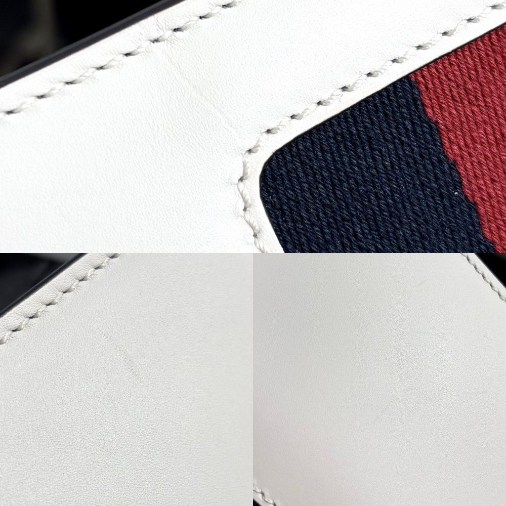 Gucci Shoulder Bag Sherry Line Sylvie Leather White Gold — view 7