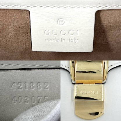 Gucci Shoulder Bag Sherry Line Sylvie Leather White Gold — view 5