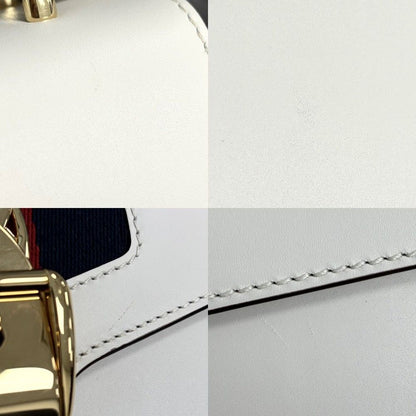 Gucci Shoulder Bag Sherry Line Sylvie Leather White Gold — view 6