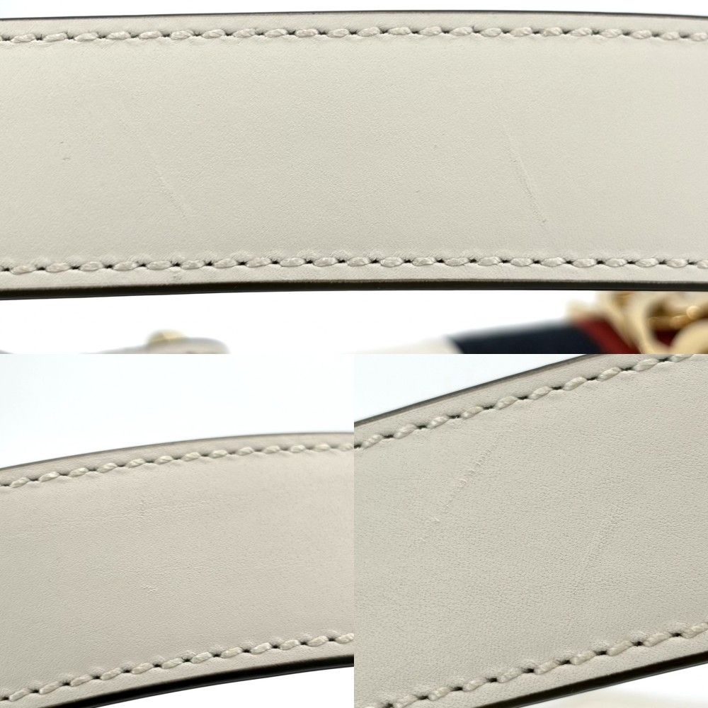 Gucci Shoulder Bag Sherry Line Sylvie Leather White Gold — view 9