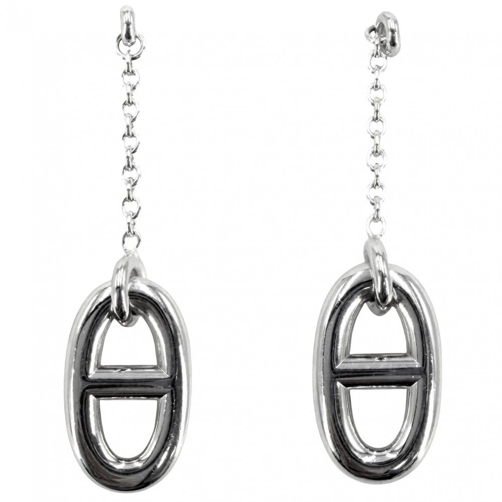 Hermes Earrings Chaine D'ancre Farandole 925 Sterling Silver