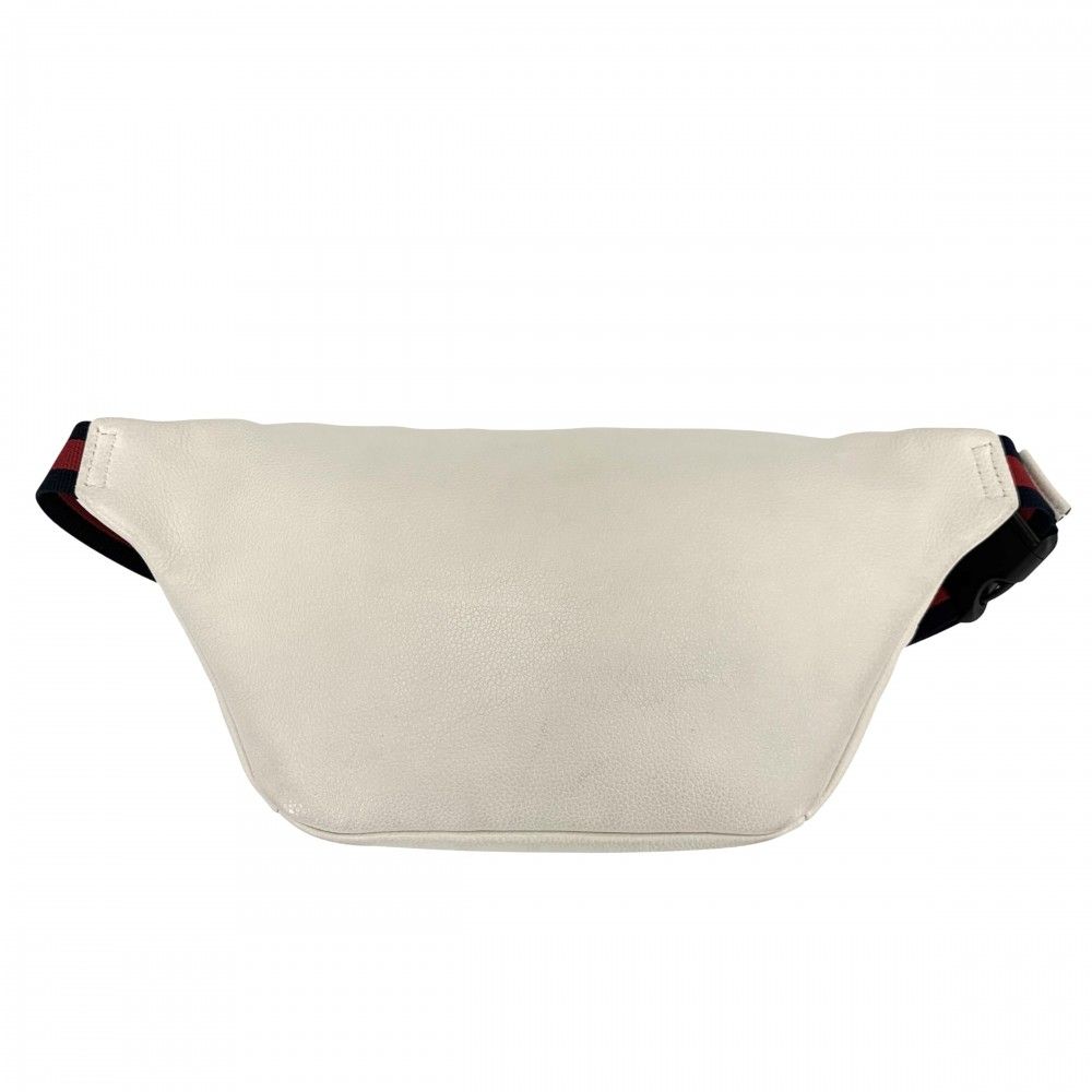 Gucci Waist Bag Logo Print Sherry Line Crossbody Leather White Gold — view 2