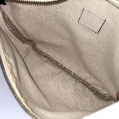 Gucci Waist Bag Logo Print Sherry Line Crossbody Leather White Gold — view 4