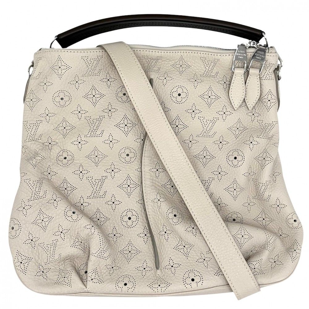 Louis Vuitton 2-Way Selene PM Shoulder Bag Monogram Mahina Beige Silver