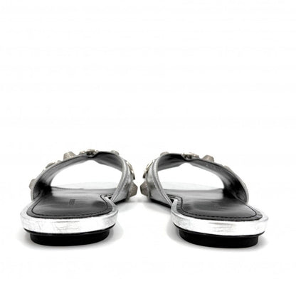 Balenciaga Sandals le Cagole Metallic Shoes Lecago Flat 39 Silver — view 4